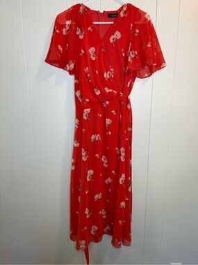 Lauren by Ralph Lauren Orange Floral Dress Size 8